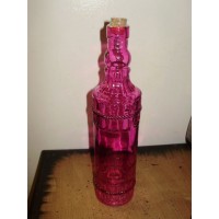 Gorgeous Tourmalin(Pink) Round Glass Bottle with small cork sealed Crafts Vase   302808729662